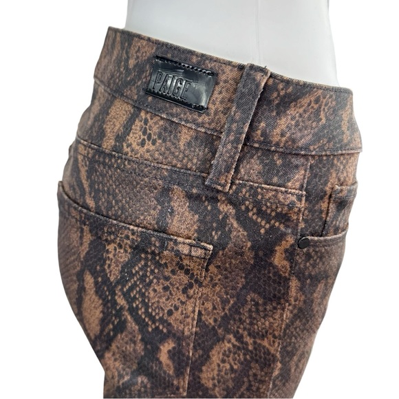 PAIGE Brown Snake Print HOXTON ULTRA SKINNY - Picture 5 of 10
